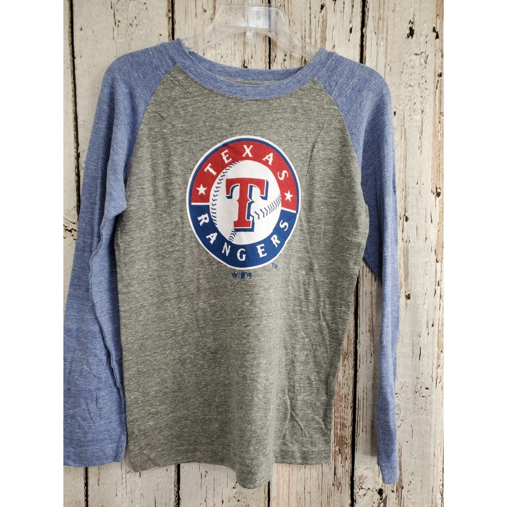 Boy's Medium Adidas MLB Texas Rangers Long Sleeve T-Shirt Shirt Top Tee NEW‎